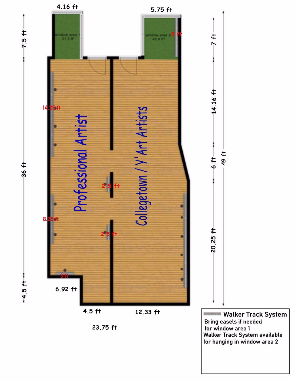 Lycoming Arts Professional Gallery Floorplan